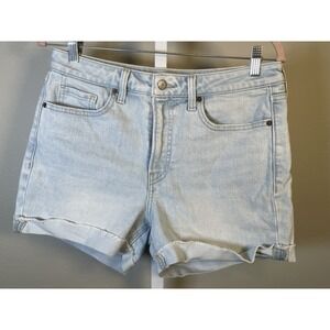 Old Navy Jean Shorts Women's 8 OG Straight‎ High Rise Cuffed Hem Light Blue